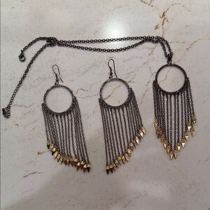Park Lane Black and Gold Chain Earrings